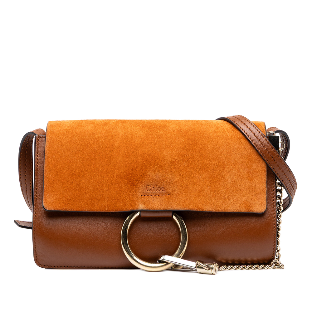 Pre-Loved Chloé Small Suede and Calfskin Faye Crossbody